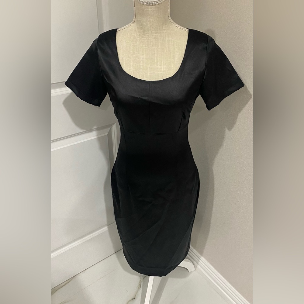 Black Sheath Cocktail Dress Knee-Length